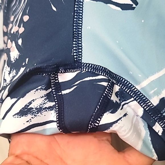 APANA WOMEN'S ATHLETIC PASTEL FLORAL SOFT HIGH RISE LEGGINGS BLUE SIZE M - Picture 7 of 7